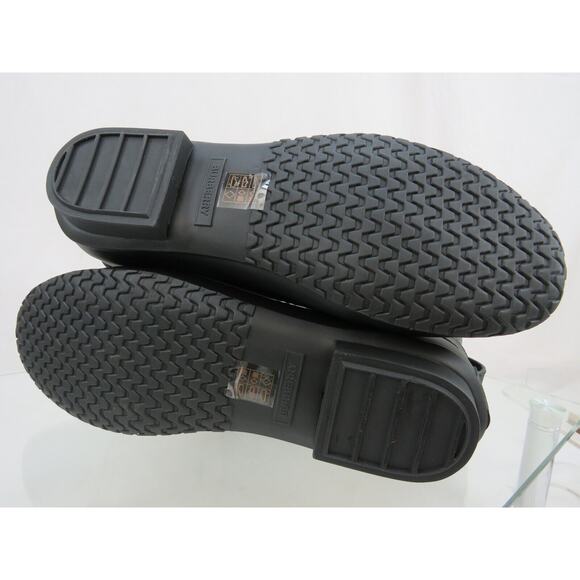 BURBERRY SIMEON BLACK RUBBER BEIGE CHECK LOGO KNEE HIGH RAIN BOOTS US 8 EU 38 - Picture 13 of 14